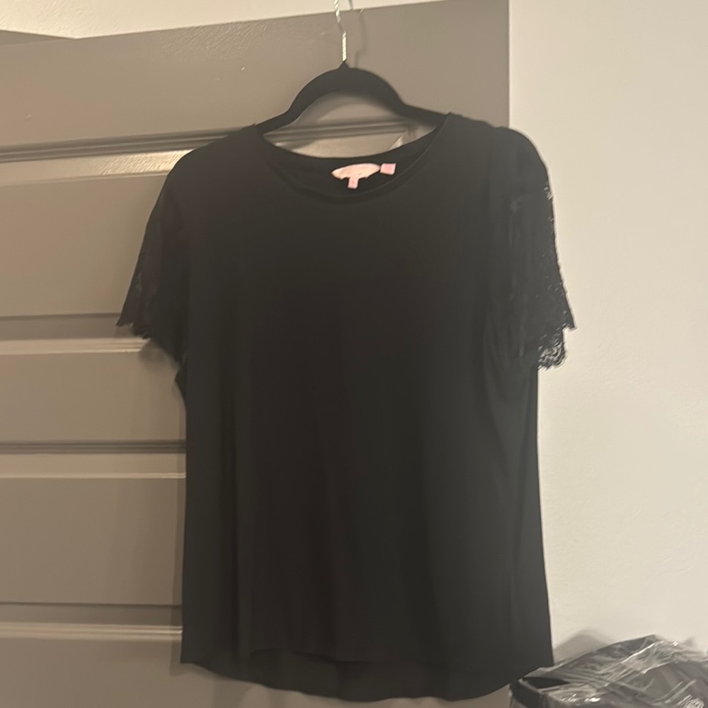 Elegant Ted Baker Black Lace Sleeve Top